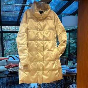 Lands' End Women's Off-white Satin Puffer Jacket